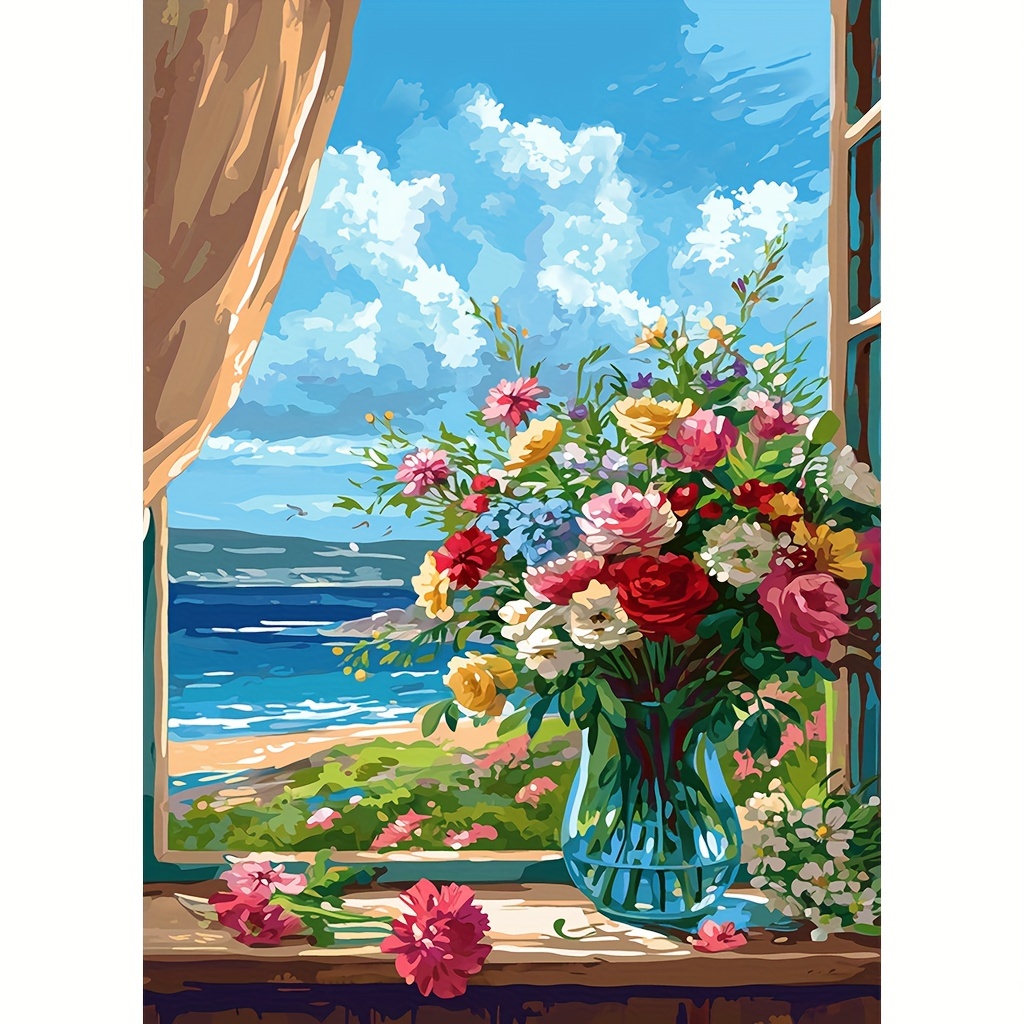 

1pc 30x40cm/11.8x15.7in Without Frame Diy Large Size 5d Diamond Art Painting Beautiful Flowers, Full Rhinestone Painting, Diamond Art Embroidery Kits, Handmade Home Room Office Wall Decor