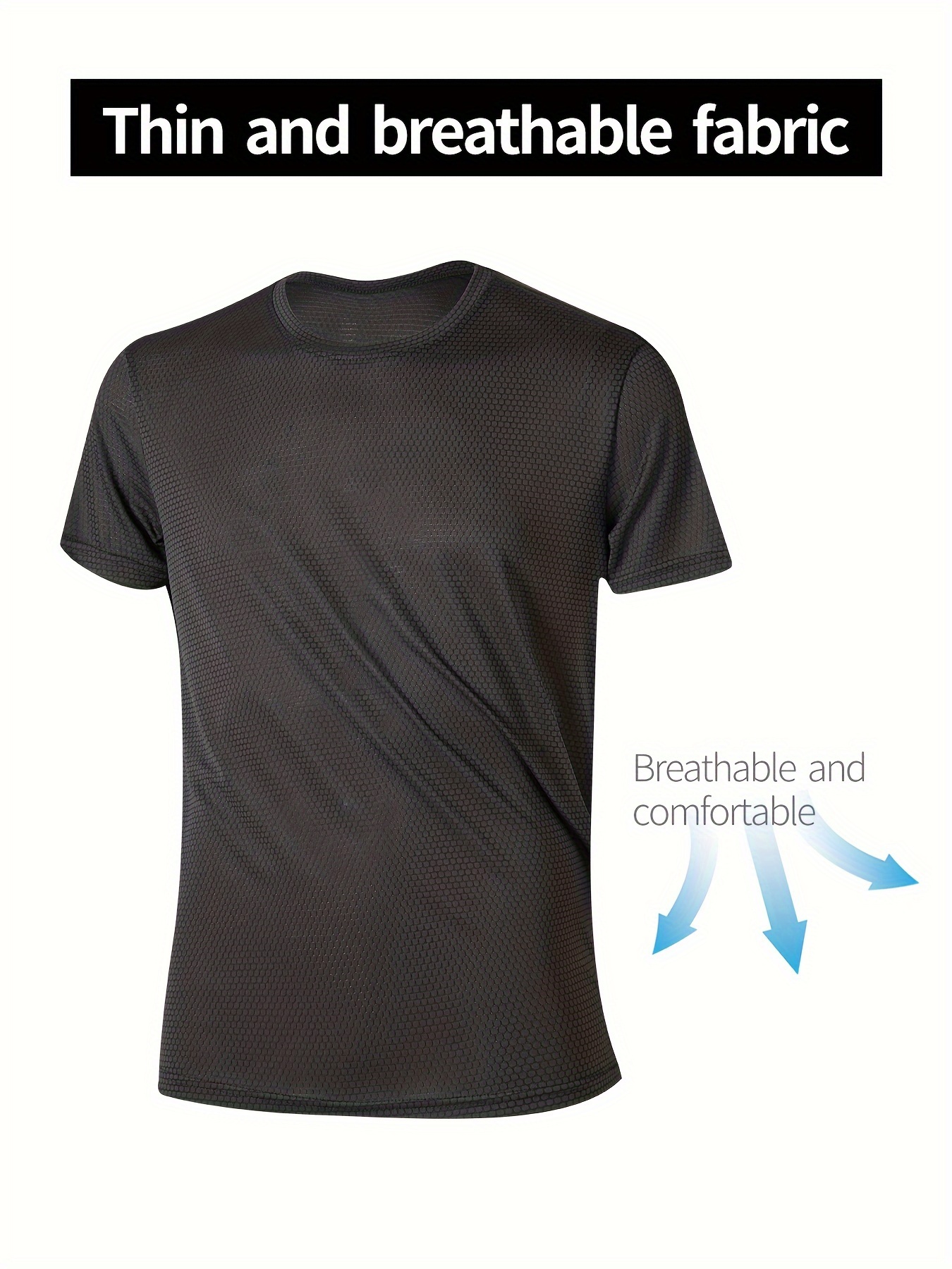 Men's Fitness Solid Short Sleeve T shirt Active Comfy High - Temu