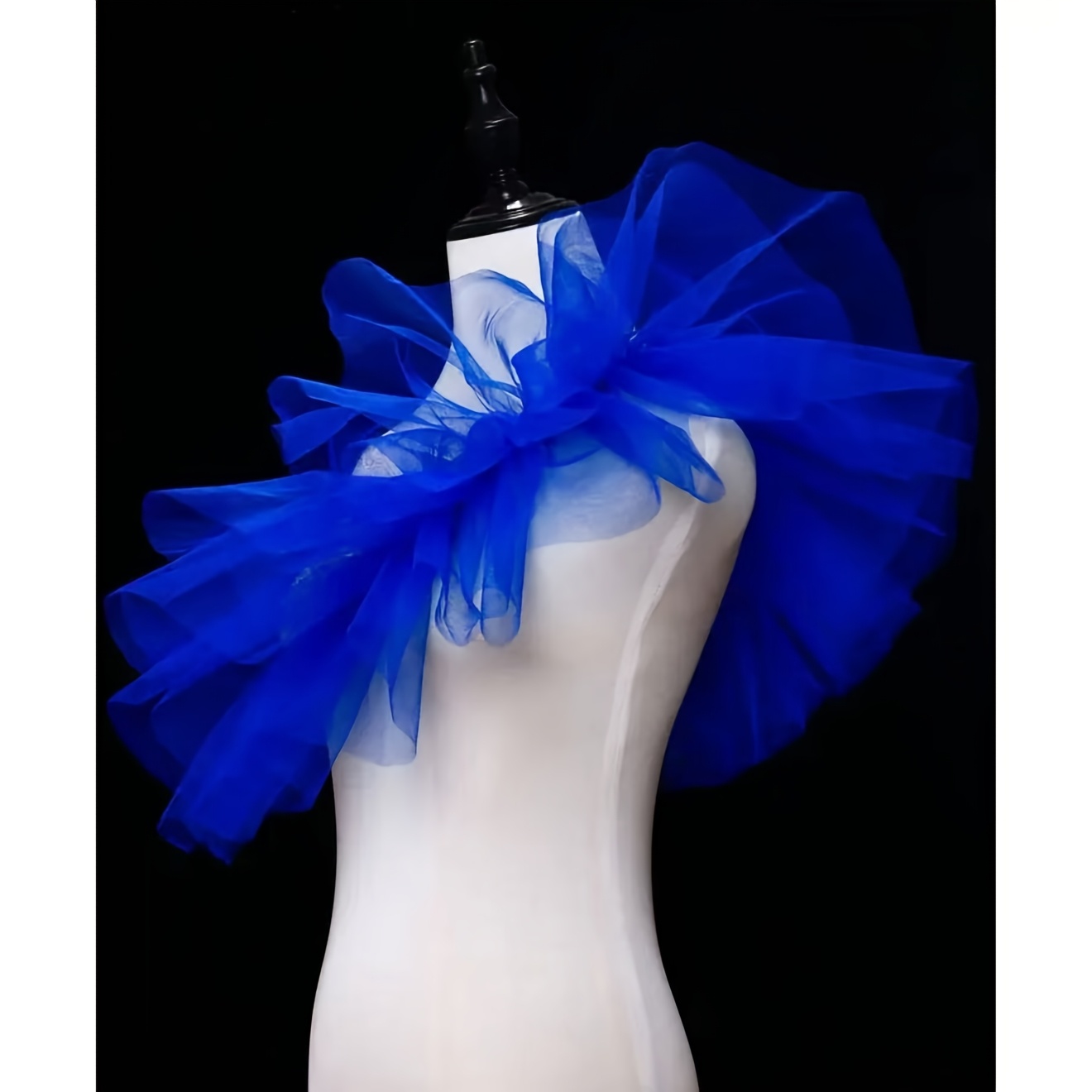 TEMU A New Fashionable High-quality Fairy-style Fluffy Mesh Flower Bud Ruffle Neck And Shoulder Cover Mesh False Collar, A And Accessory For Parties,