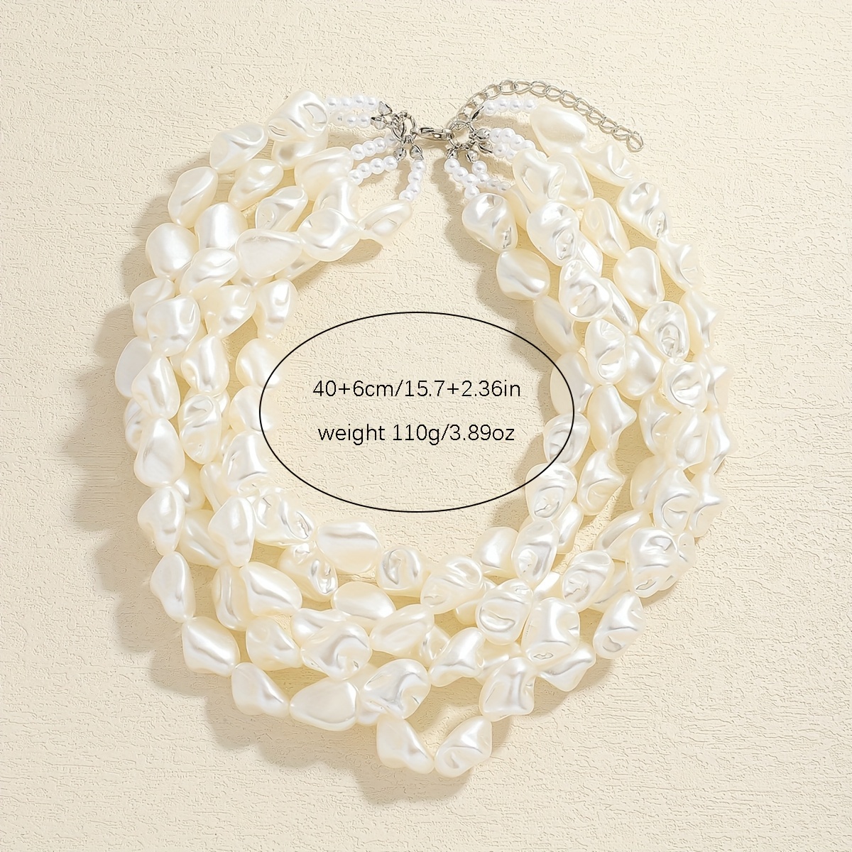 Women's Vintage Irregular Multi-Layered Imitation Pearl Necklace