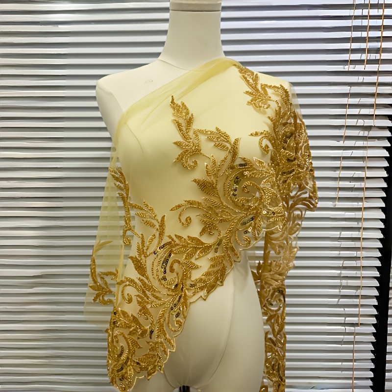 TEMU 【手作り】ビーズ刺繍＆レーストリム、ドレスや高級装飾に最適