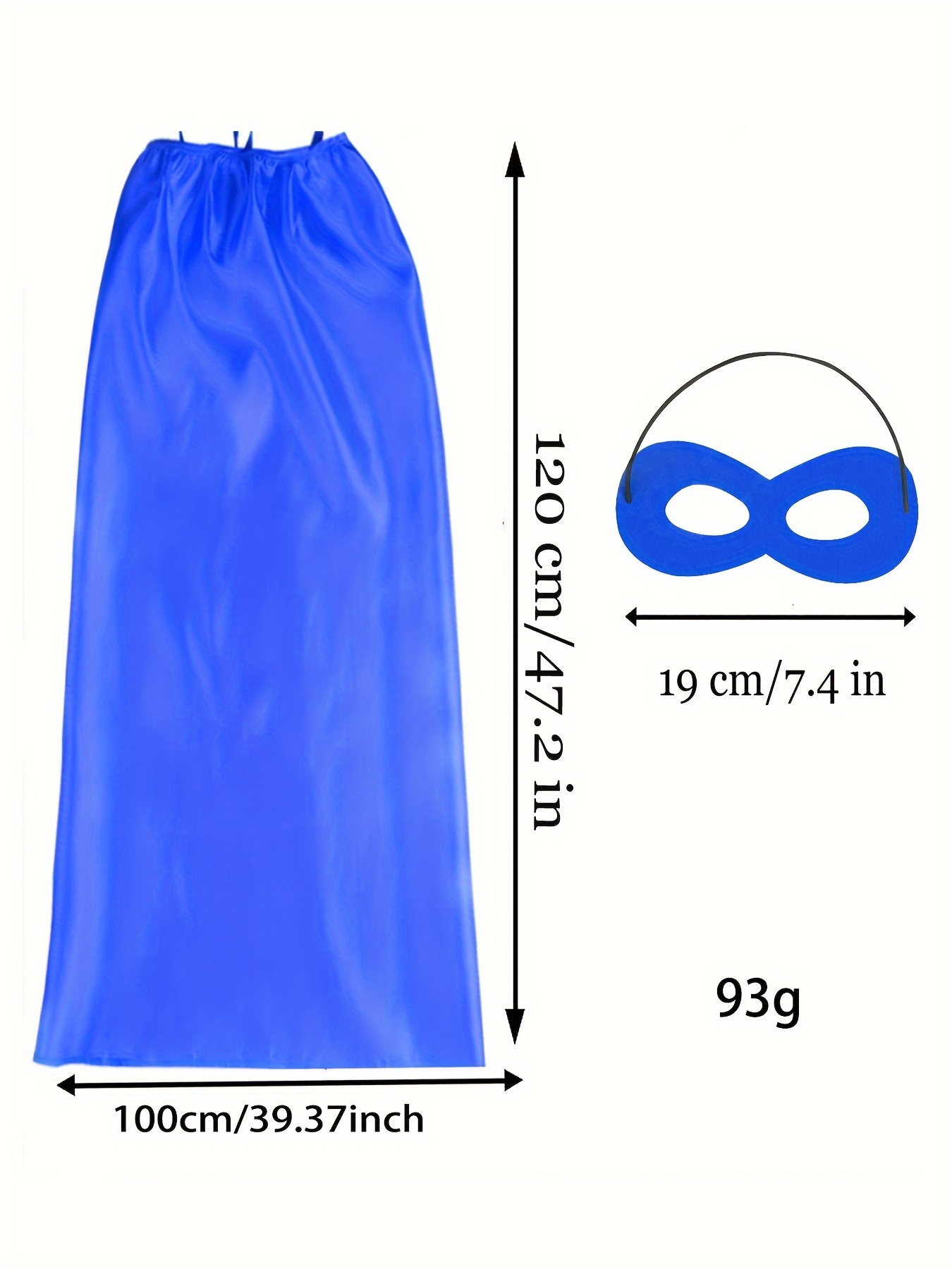 Superhelden-Umhang Mit Maske Für Erwachsene – Rot/schwarz Oder Blau, Für Halloween & Kostümpartys