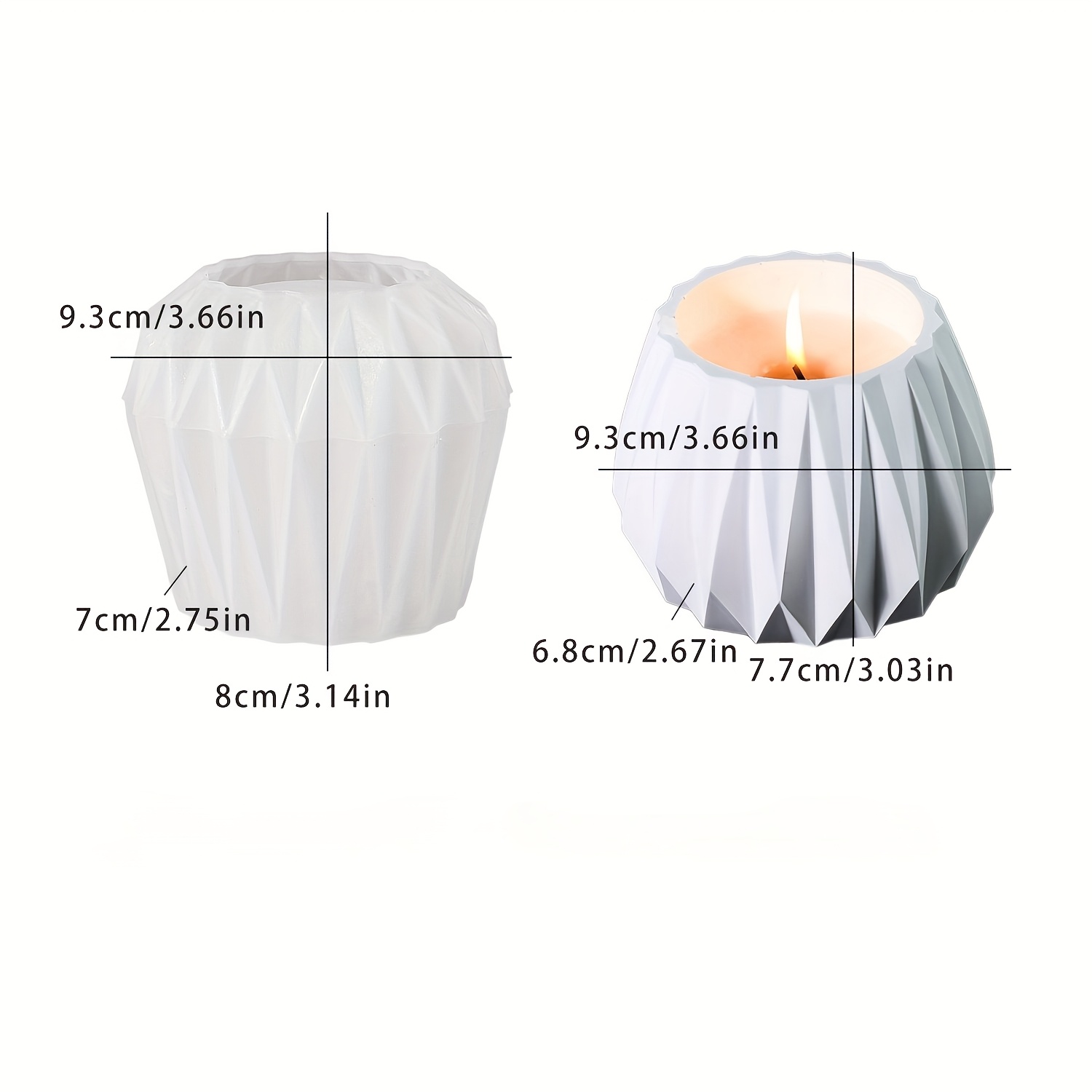 [resin Mold] Cut Surface Candle Cup Silicone Mold, Diy Gypsum Concrete Shaped Storage Box Silicone Resin Mold