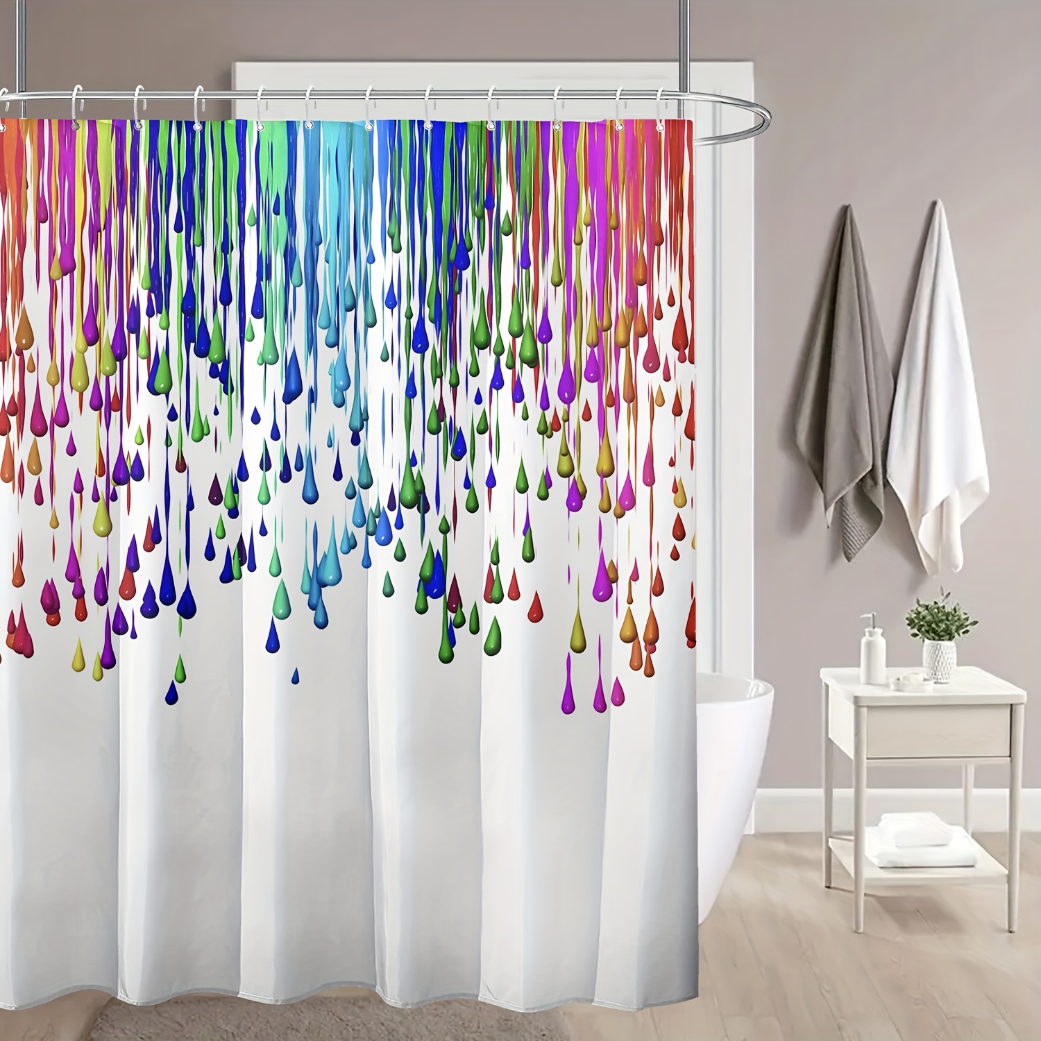 

Pattern Shower Curtain Set, - Polyester Bathroom Decor Plastic , Printed , Curtain For , 1pc (180x180cm)