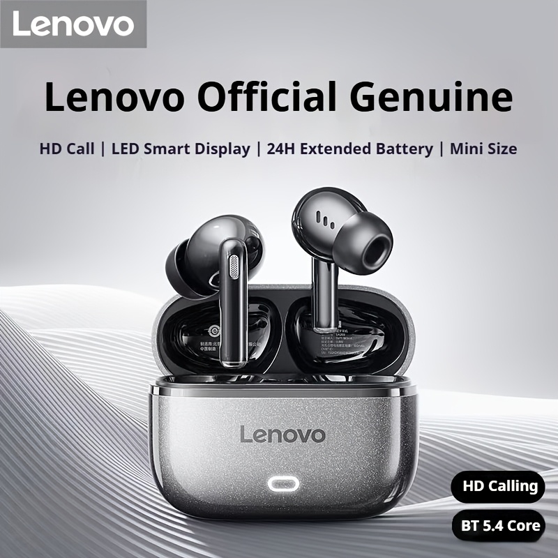 Auriculares Inalámbricos TWS Lenovo con Modo Gaming y Latencia Ultra Baja, Cancelación Activa de Ruido (ANC), Bluetooth 5.4 para Conexión Estable, 35H de Reproducción, Carga Rápida USB-C, Ajuste Ergonómico y Seguro, Control Táctil, Sonido Estéreo Hi-Fi con Graves Profundos, Perfectos para Juegos