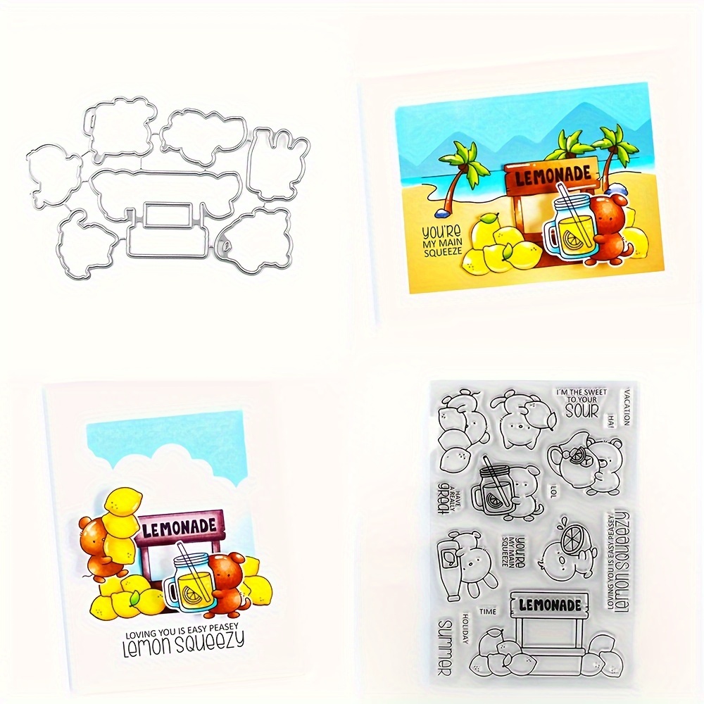 Stamps Dies 2024 Card Making Bear Lemon Metal Cutting Dies Temu