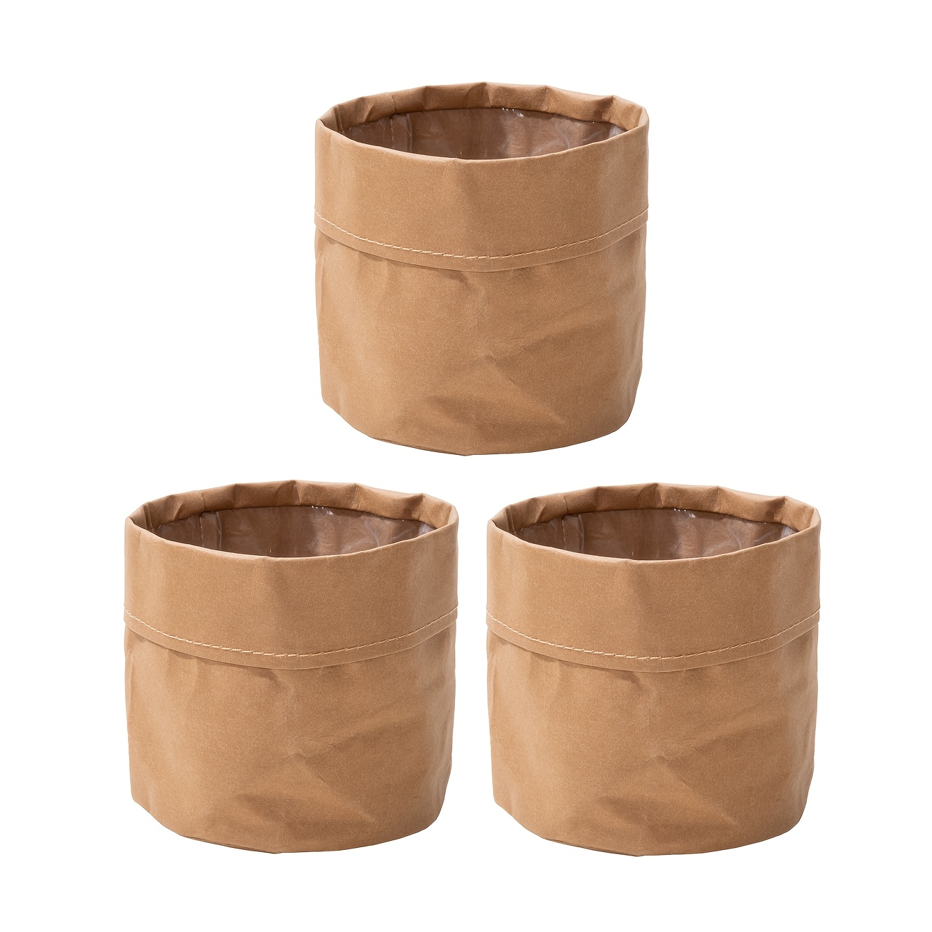 TEMU 3pcs Set Of Paper Storage Baskets, Tear-resistant And Durable. Suitable For Cosmetics Storage, Room Decor, Home Decor, Bathroom Organizers, And