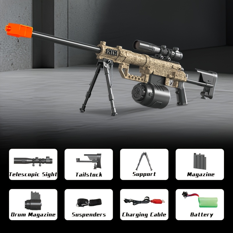 M200 Sniper Gun Electric Gel Jet Ball [7.4V High Speed Continuous Shooting Upgrade G Highly Assembled Toy Manual/automatic Dual Mode Drive Hand Automatic Semi-automatic Full Bullet Firing