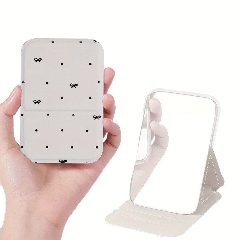 Polka Dot Bow 2D Flat Stylish Compact Makeup Mirror