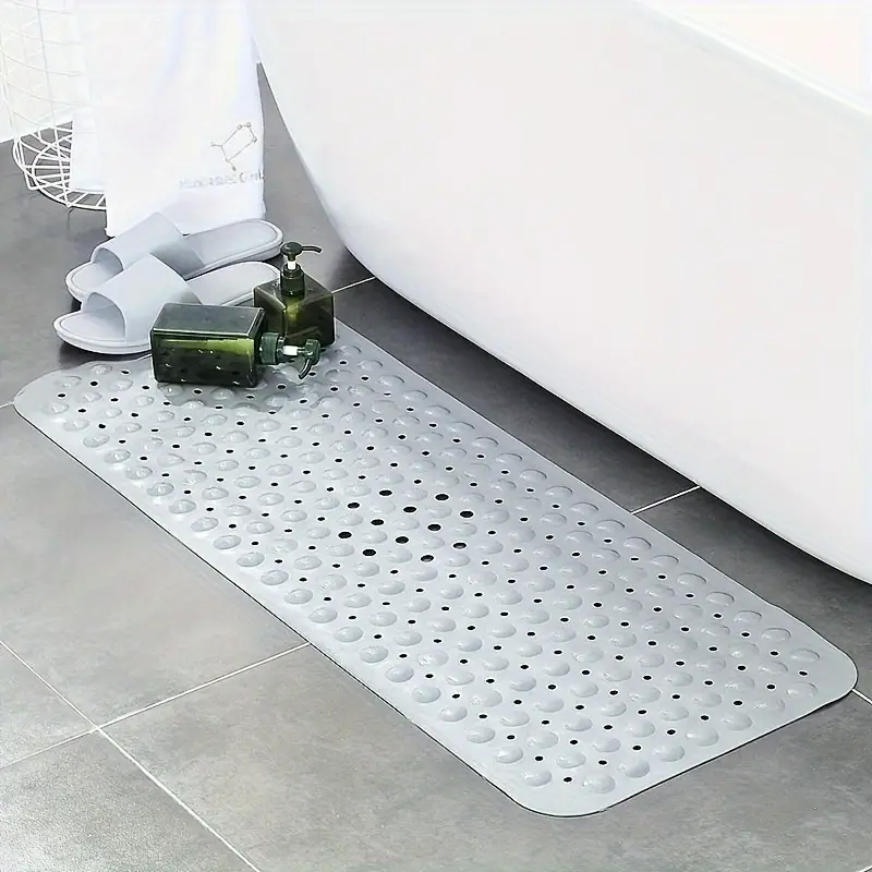1pc easy clean non slip bath mat with suction cups durable textured shower bathtub safety rug white ideal for bathrooms bath mats for bathroom Product details 4