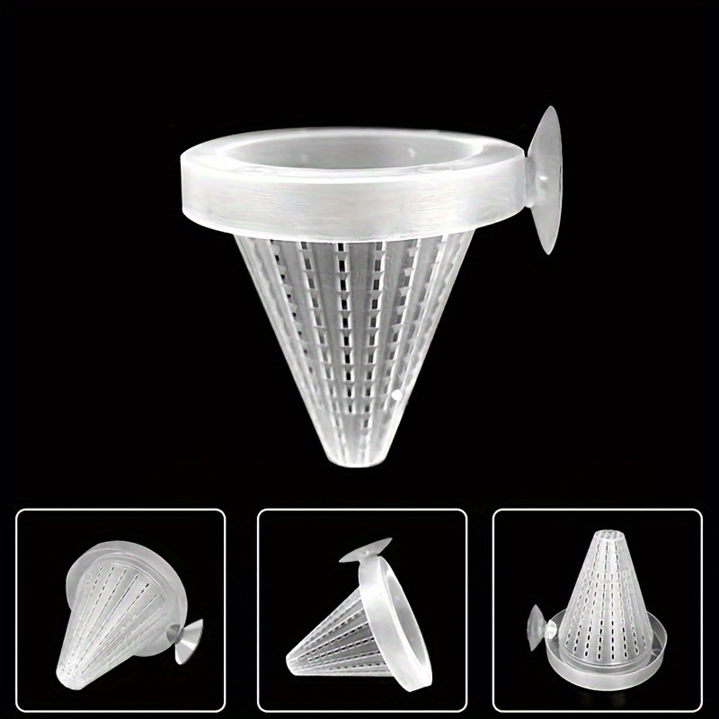 Set Of 2 Plastic Red Worm Feeding Cups For Fish Food, Feeding Devices, And Funnel For Dispensing Feed, Without Battery
