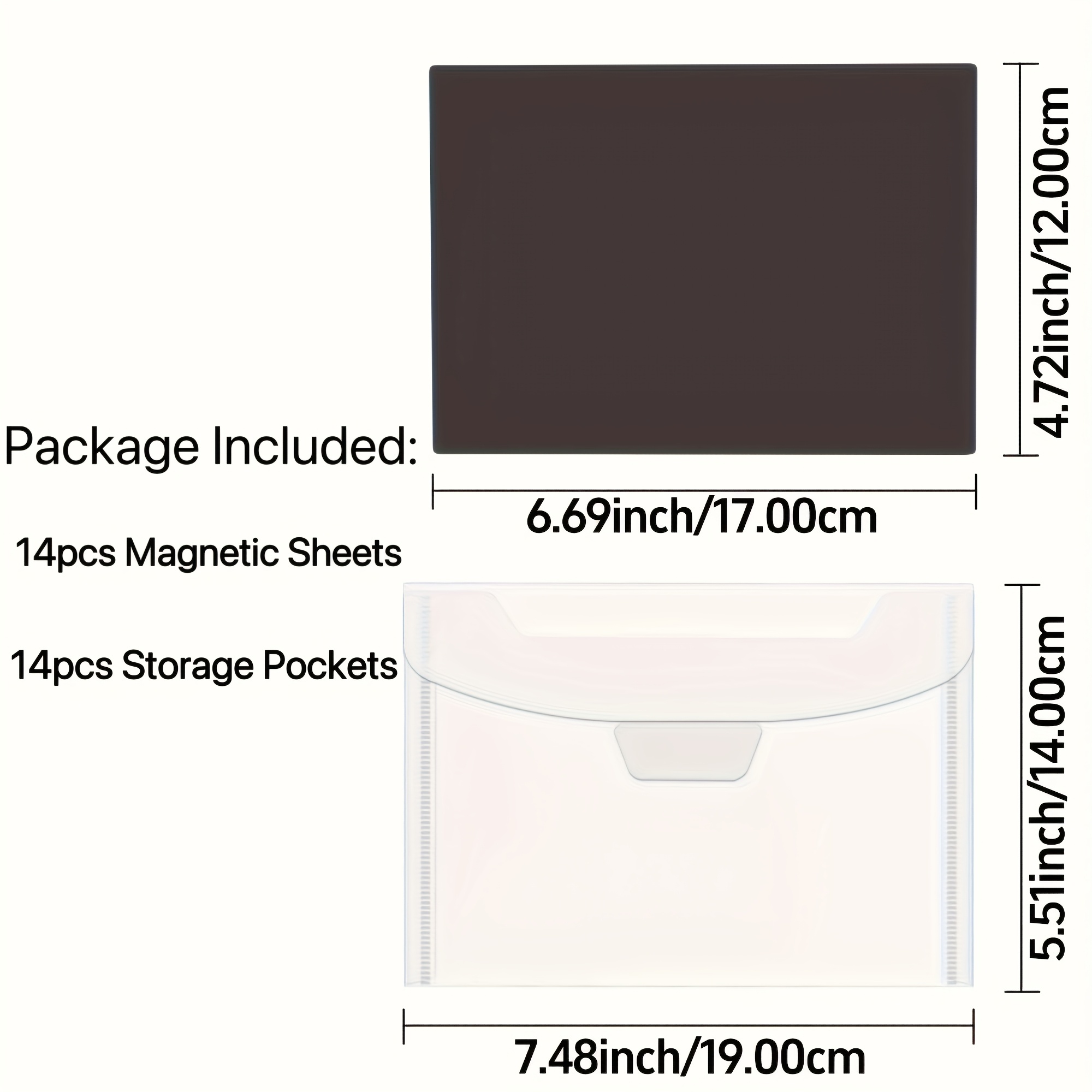 Image of 28pcs 6.69x 4.72 Inch Magnetic Sheets For Die Storage Stamp And Die Storage Pockets Die Cut Storage For Card Making 14pcs Magnetic Sheets+ 14pcs Bags, 0.3 Mm Thickness