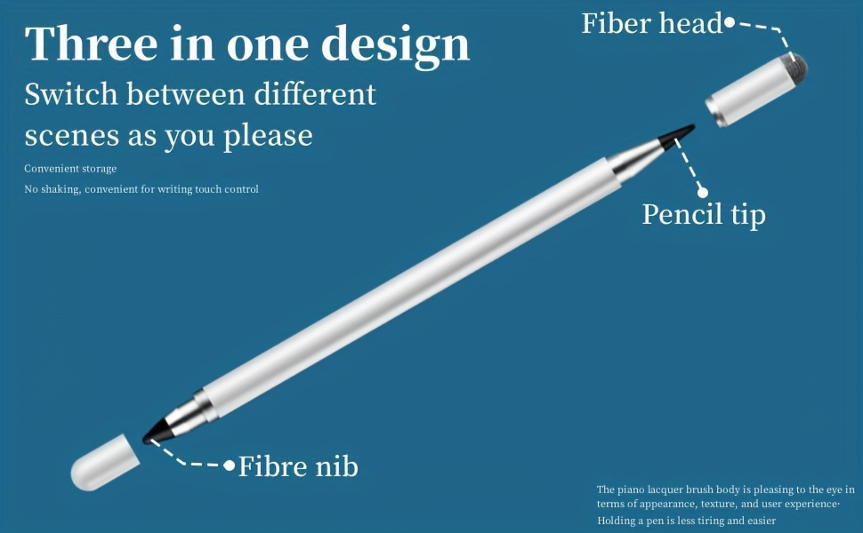 Touch Screen Stylus, 3-in-1 High Precision Universal Stylus, Suitable for iPad iPhone Tablet Galaxy All-Capacitive Touch Screen
