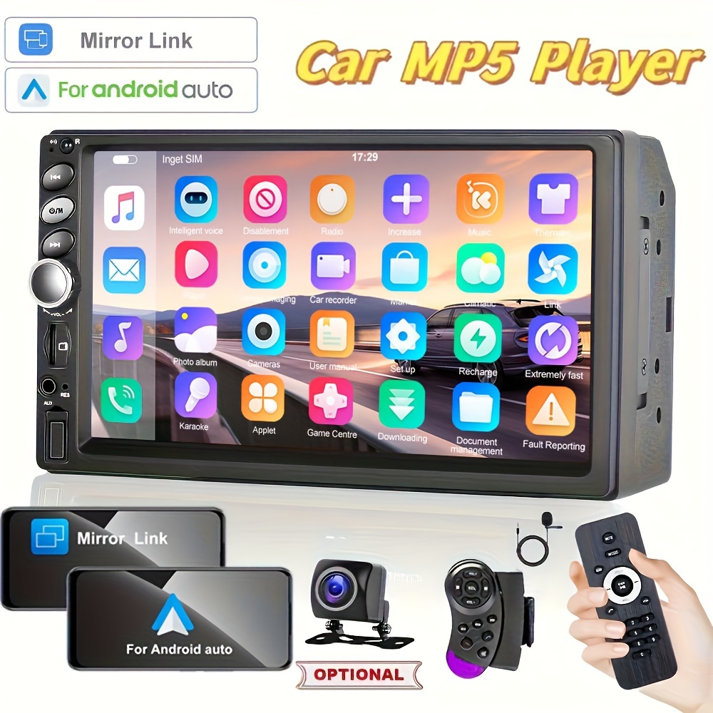 [Actualización inalámbrica] Radio de coche doble DIN con Apple CarPlay  inalámbrico y Android Auto, Bluetooth, enlace de espejo de teléfono,  pantalla