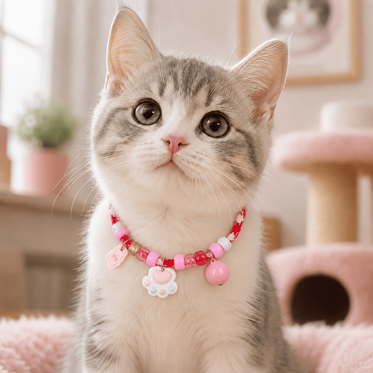 Cute Adjustable Cat Collar with Fruit Pendant