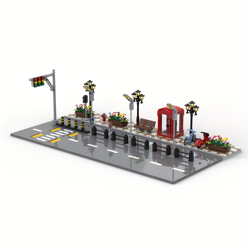 Small Particle Building Block Road Base Plate for City Scenes
