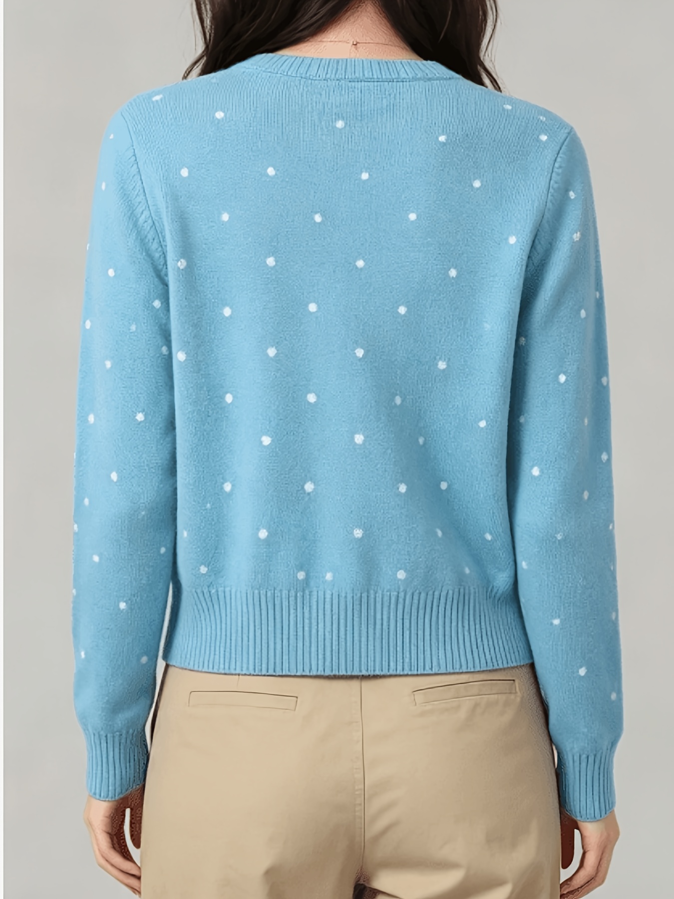 Gesine gebreid vest met polkadots