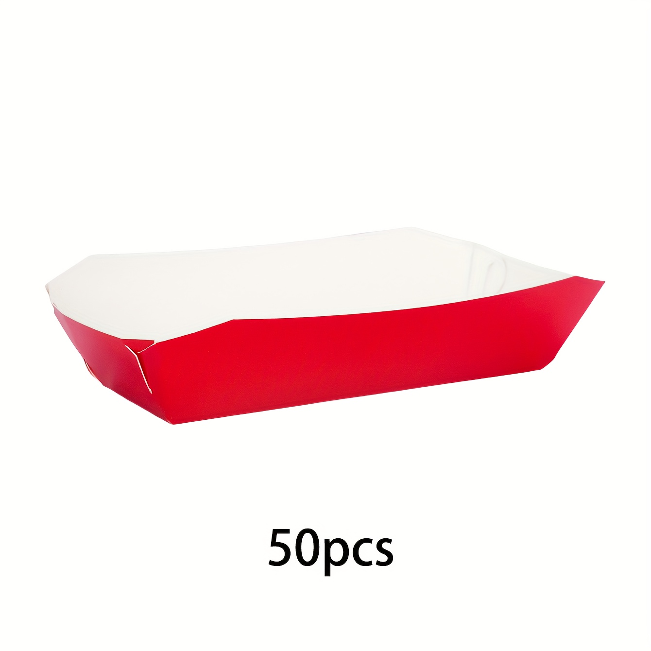 E-shop 10/ Stück Rote Papier-Tabletts für Speisen - Solide Rote Hotdog-Tabletts, -Tabletts, Taco-Tabletts, Pommesfritti-Halter - Robuste Papier-Boote