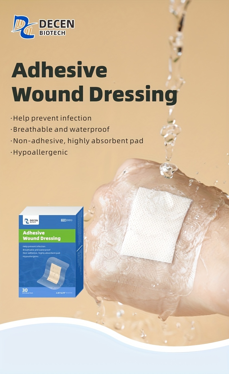30pcs High Quality Wound Dressing Stickers - Skin-Friendly, Self-Adhesive Bandages, Ideal for Minor Injuries, Cuts & Scrapes, Comfortable and Easy to Use, Protect Wounds While Taking a Shower or Swimming
