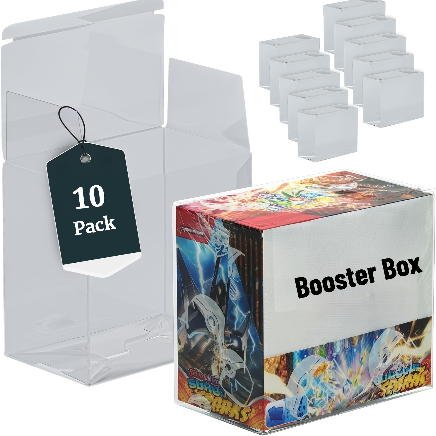 TEMU 10-pack Protective Display Case For Booster Boxes, 0.5mm Thick Holder, Acid-free Protection For Cards ( For Booster Not Included)