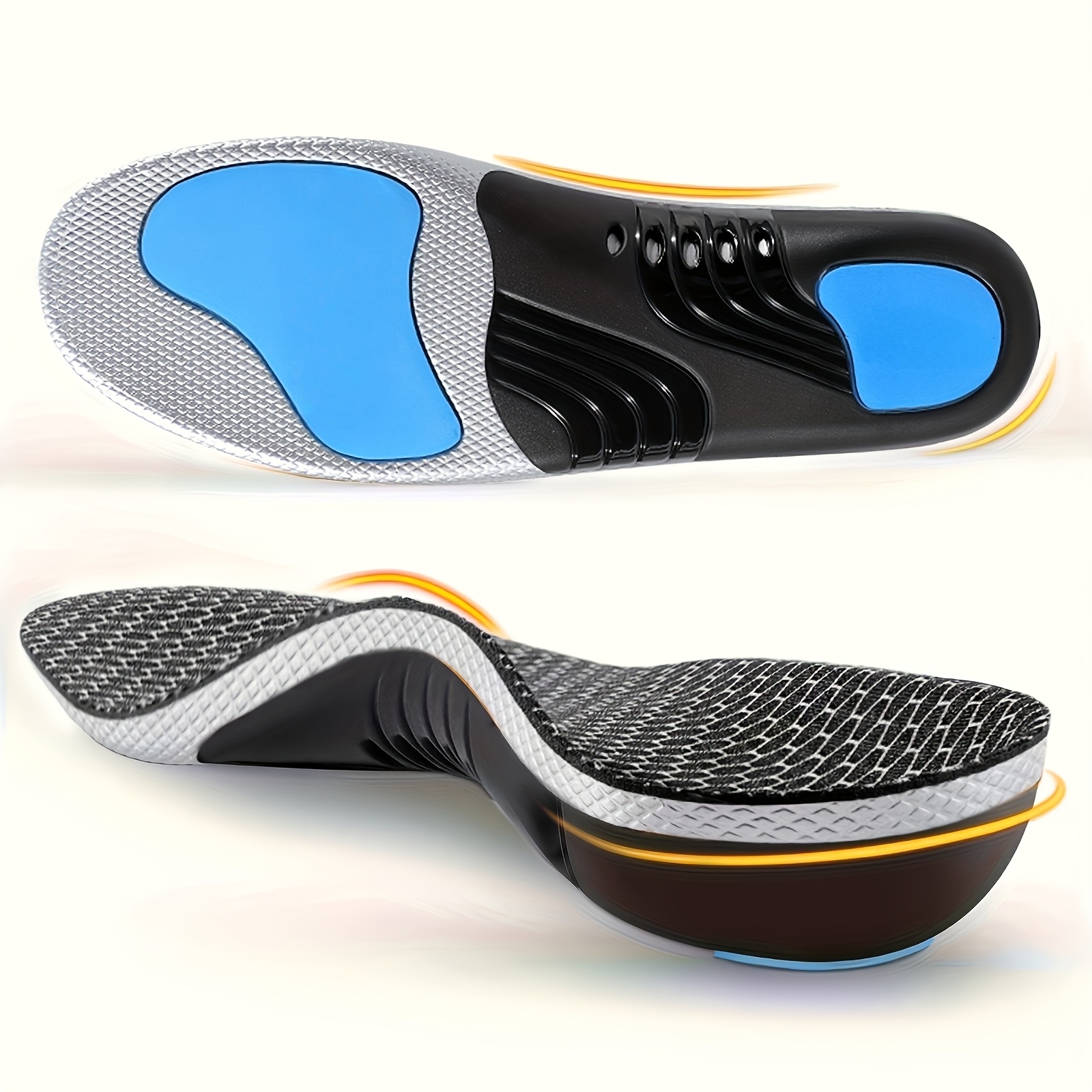 1 pair arch support insoles shoe inserts with high elastic shock absorption soft pu ergonomic heel arch stabilizer suitable for sneakers warm casual shoes for sports daily wear  