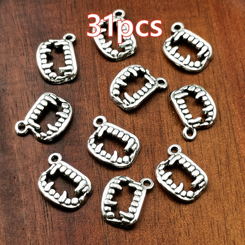 TEMU 31pcs Vampire Fang Charm Pendants, Women's Fashion Pendants, Halloween Jewelry Accessories, Diy Handmade Necklace, Earrings, Bracelet Jewelry