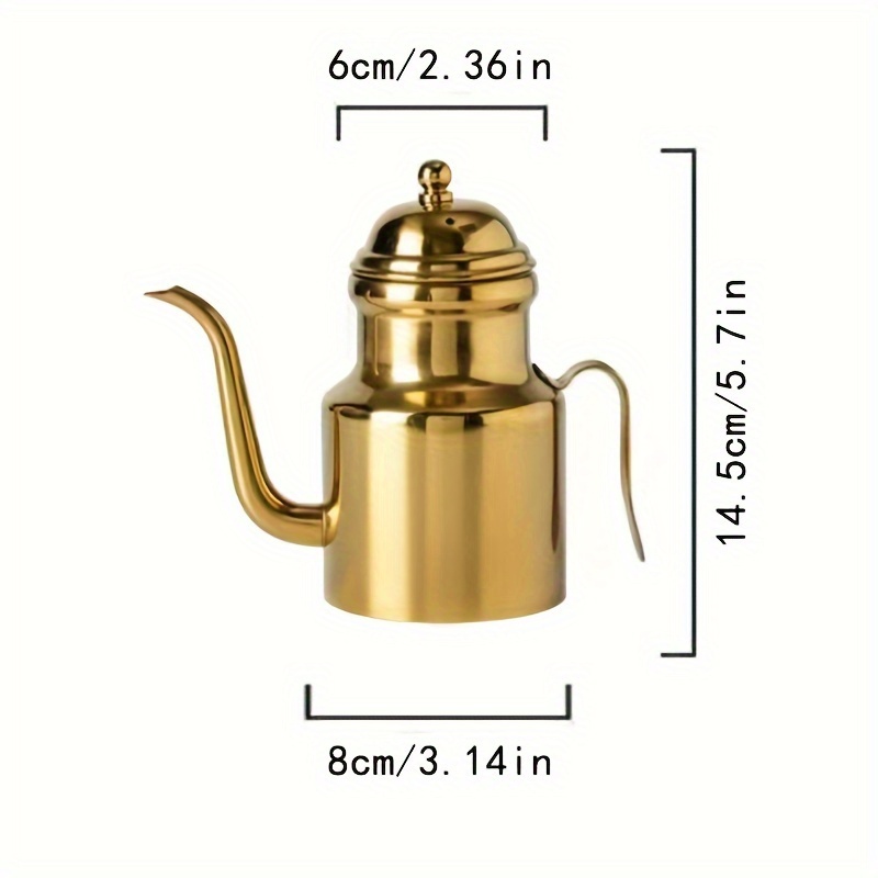 E-shop 1 Stück, Öltopf aus Edelstahl 304, große Tee- und Kaffeekanne, dicker und langlebiger Gewürztopf, Essigspender, Topf für flüssige Gewürze,