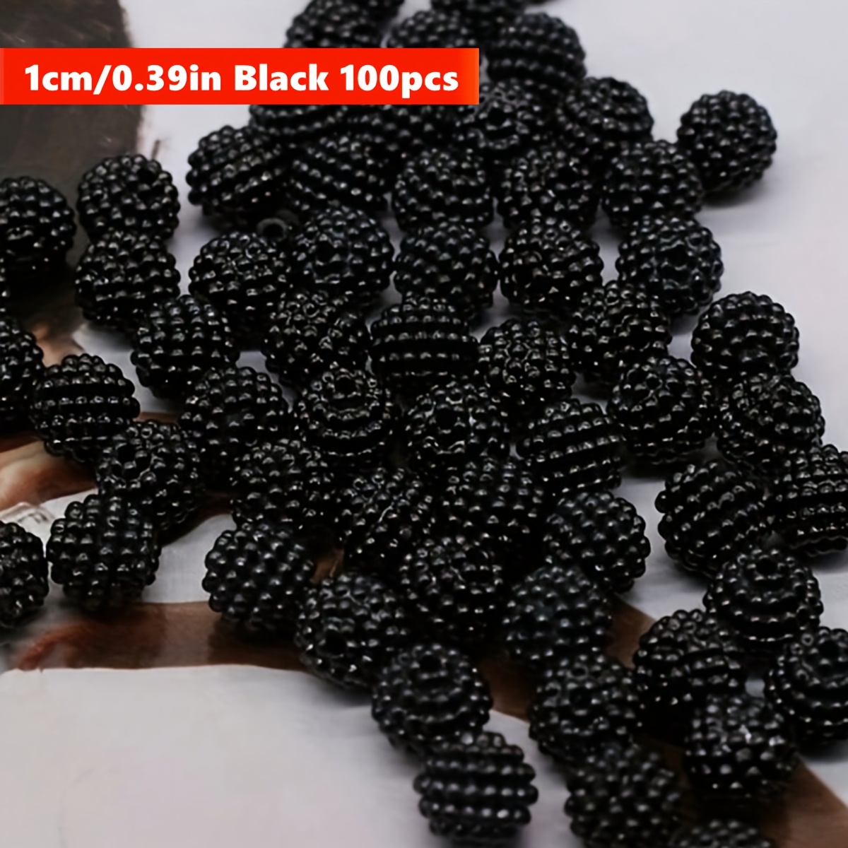 TEMU 100 piezas de cuentas acrílicas de de crema de 10 mm, adecuadas para fabricación de joyas, pulseras, collares, adiciones para el cabello y