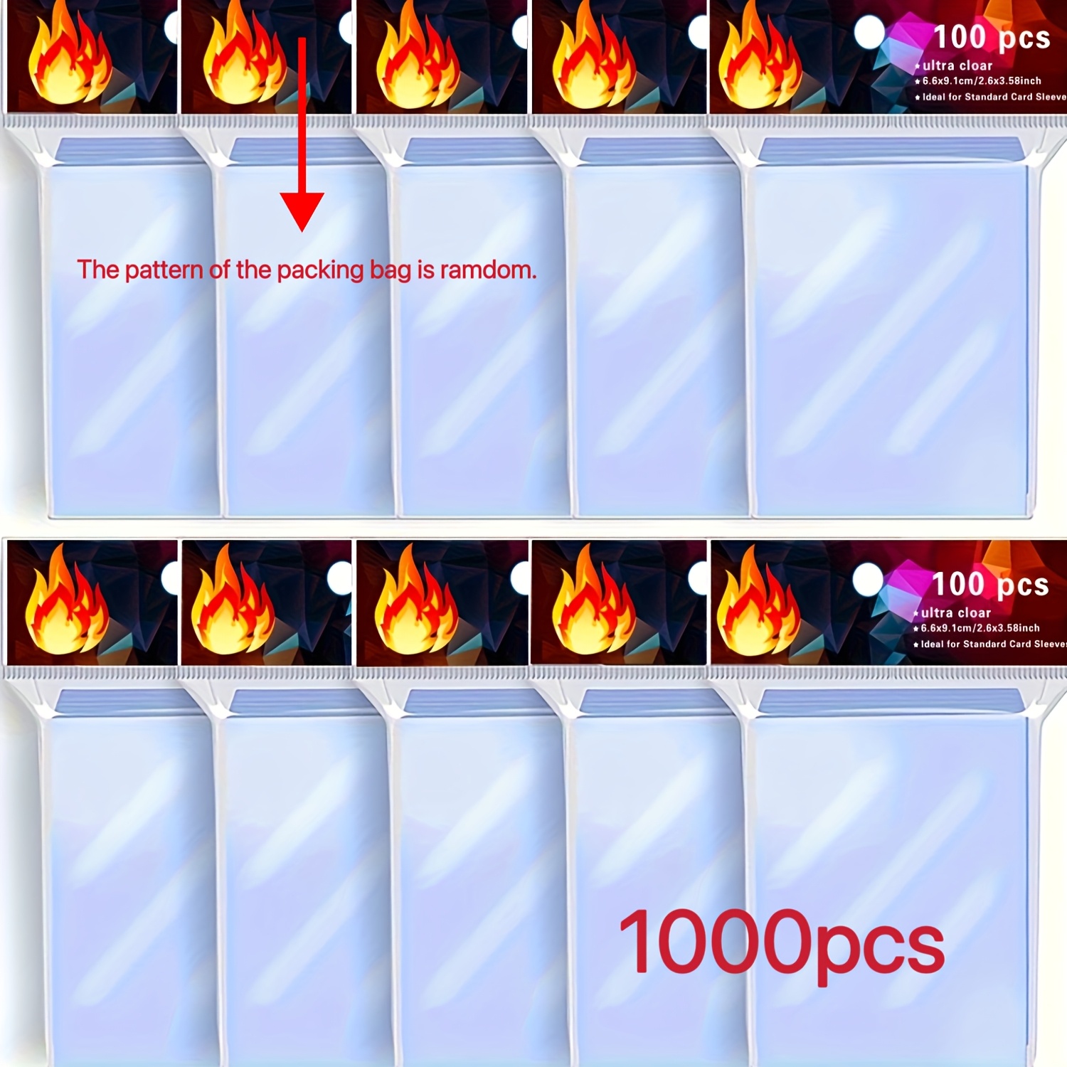 standard card sleeve dimensions Ultra Pro Clear Card Sleeves for Standard Trading Cards 1000 Count main image 0