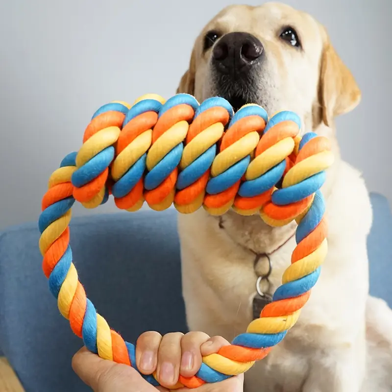 1pc knot dog toys for large breeds assorted colors tough chew toys for heavy duty dental rope toys kit for medium large dogs indestructible puppy teething chew tug toy set dog teeth cleaning bite resistant design Product details 6