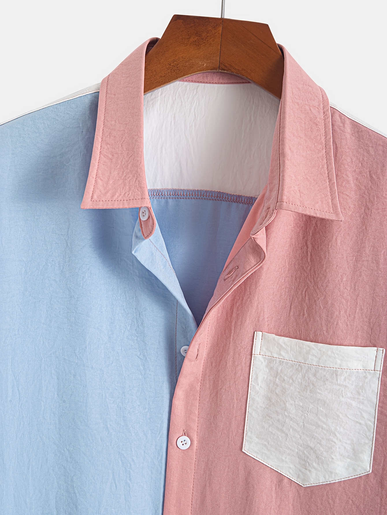 camisa manga corta hombre cuello rosa Temu El Salvador