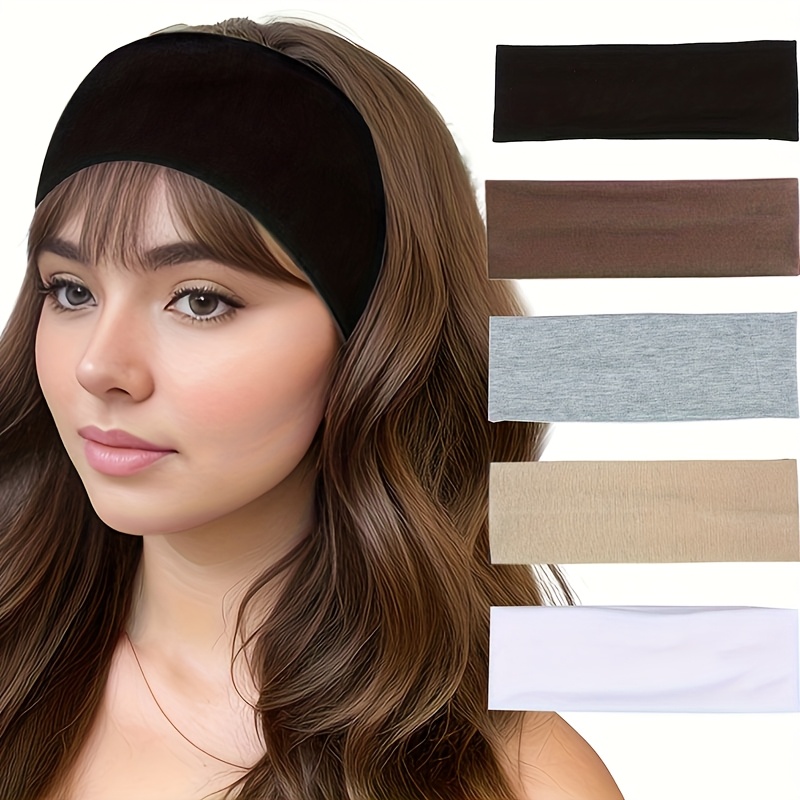 Image of Mixia Hair Women's Summer Sports Headscarf, Fabric/soft Sweat-absorbent Elastic Headband, 5pcs Set/ideal For Women, Men, Sports, Yoga, Running, Athletic Headwear