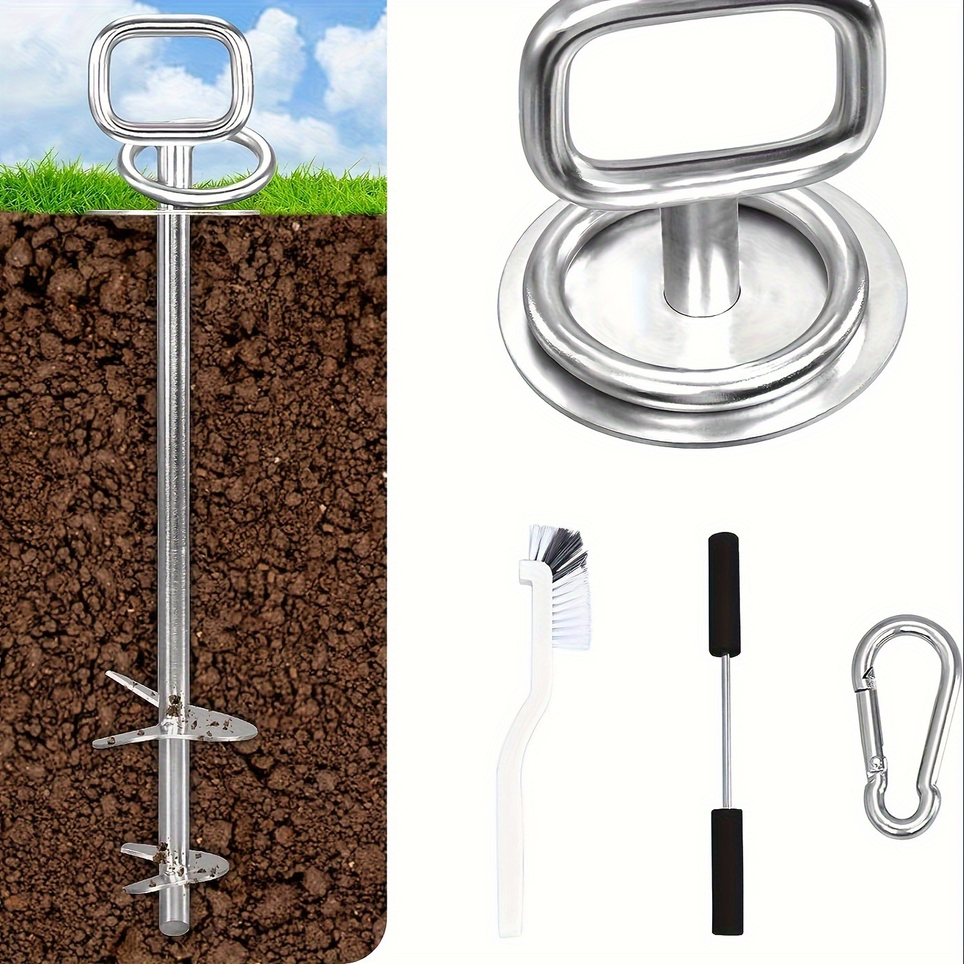 Dog Lead Post Outdoor Rust-proof Ground Anchor Suitable For Large Dogs Weighing Up To 220 , Free Rotating Equipment Bar