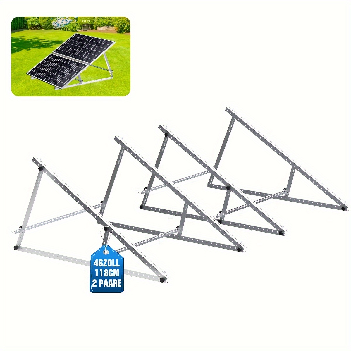 

2pcs 118CM trépied extensible renforcé (2 pièces installées) trépied de panneau photovoltaïque trépied de panneau solaire remorque pliable poreuse support de balcon