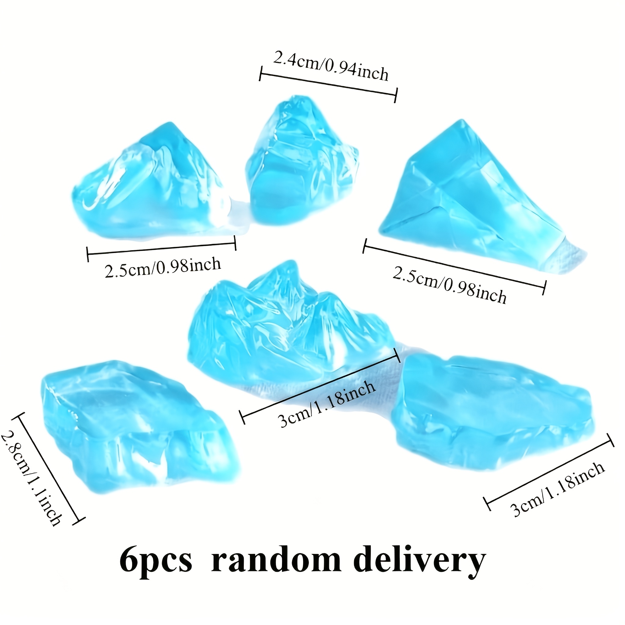 TEMU 6 mini sculptures d'iceberg - Styles aléatoires (6 styles différents), ensemble de modèles de paysage, décoration de micro-paysage d'extérieur