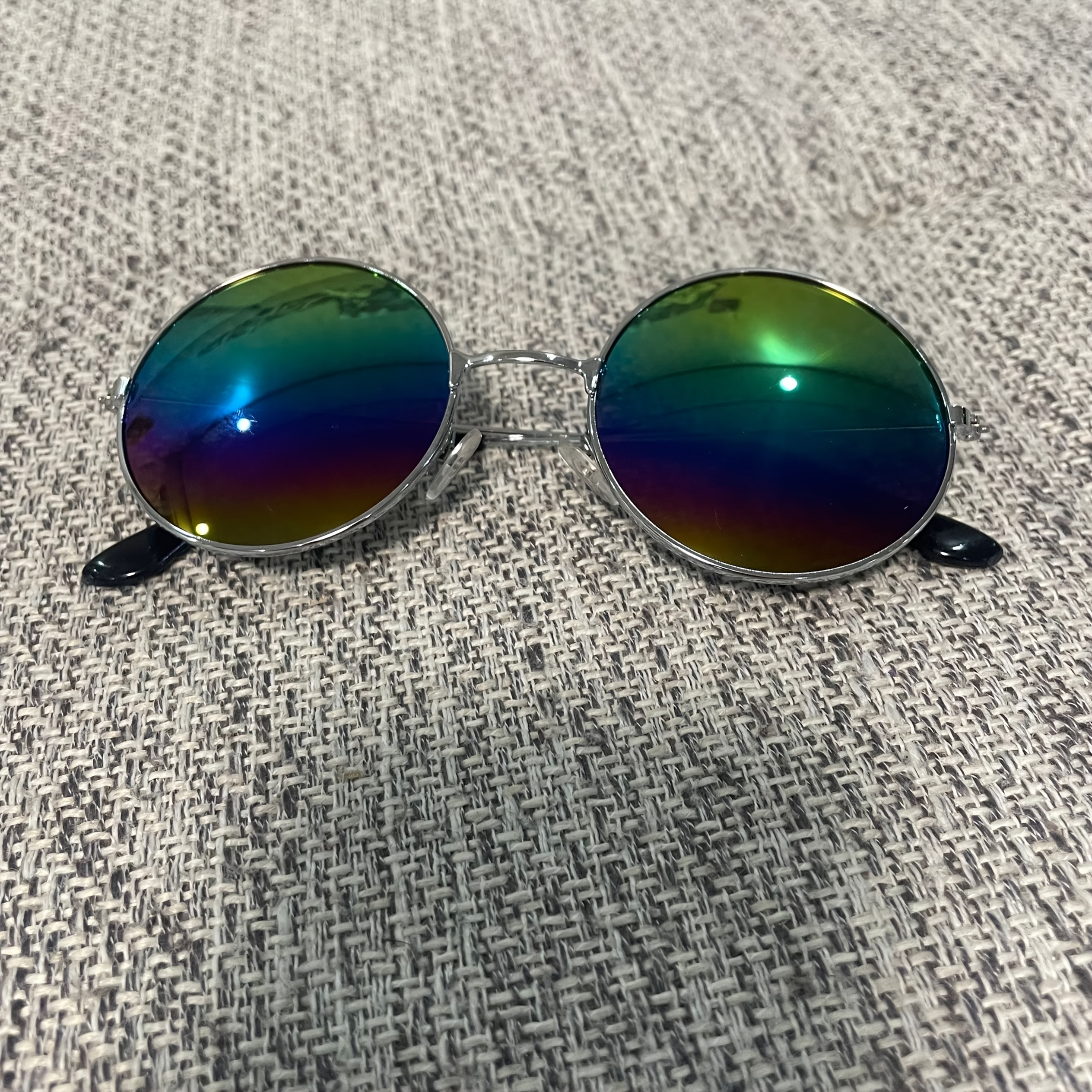 gafas de moda redondas retro para hombres y mujeres negra con