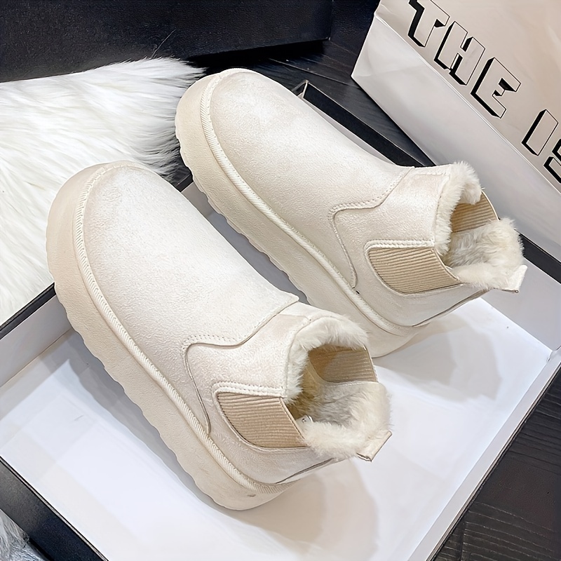 Image of Thick, Retro, Classic, Ladies' Ankle Boots. Elegant And Comfortable Women's Shoes. Winter Thickened And Warm Women's Shoes Are In Multiple Colors. Height-increasing, Women Shoes