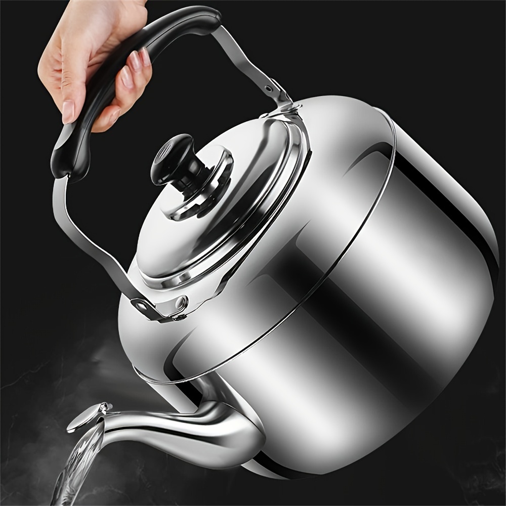 stainless steel   kettle 4l capacity stovetop teapot with heat resistant handle no electricity required details 1