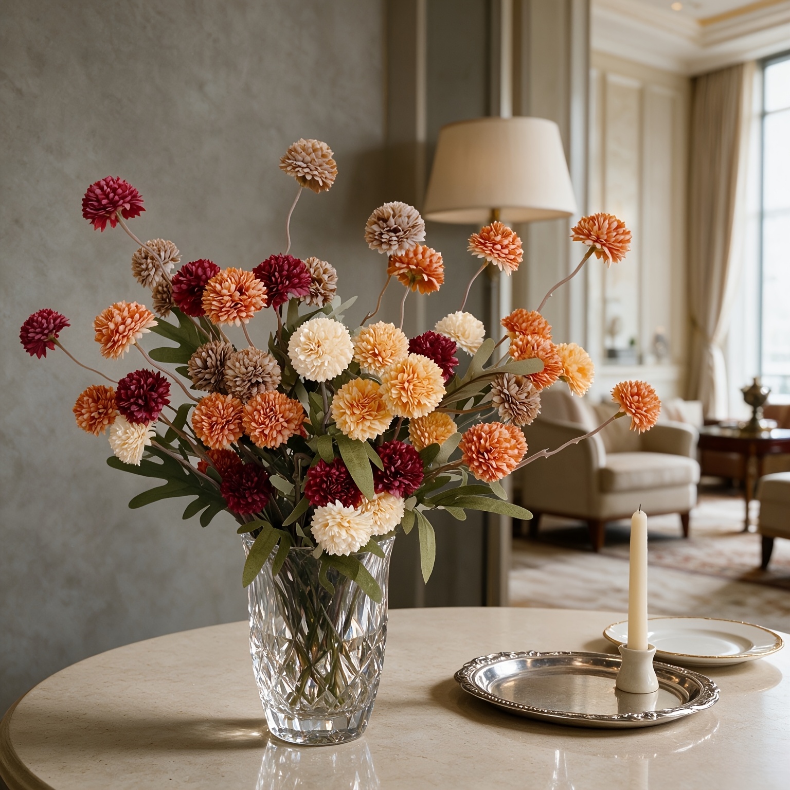 TEMU Autumn Floral Decor, 10pcs Artificial Flowers For Fall Home Decoration, Faux Flower Stems For Vase And Tabletop Decor