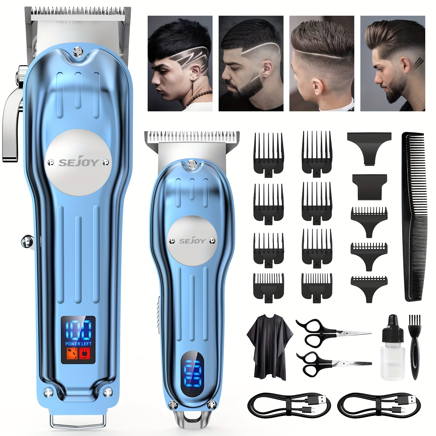 TEMU Professional Trimmer Cordless Hair Trimmer, Multifunctional Hair Clippers For Men, Electric Shavers Razor & Beard Trimmer, Electric Foil Shaver