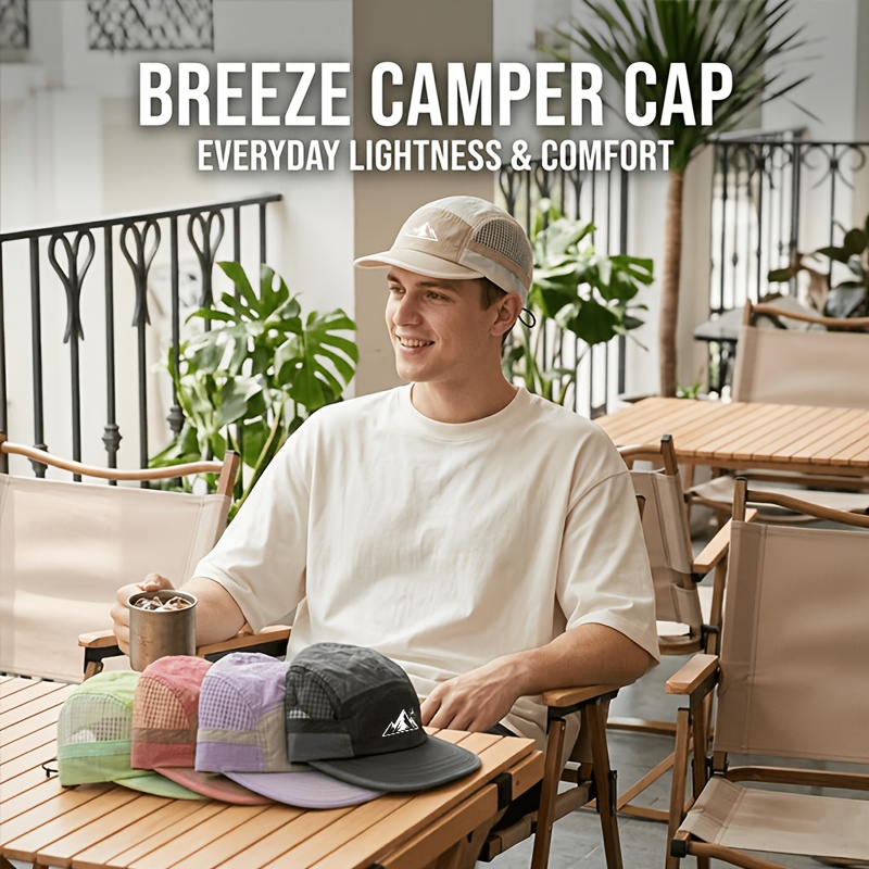 Men's Lightweight Quick-Dry Mesh Baseball Cap with Adjustable Drawstring