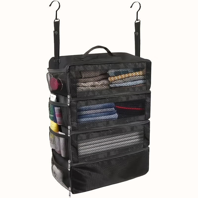 TEMU Portable Travel Organizer With Multiple Pockets, Foldable Design For Luggage Packing And Storage Of Clothes And Travel Essentials