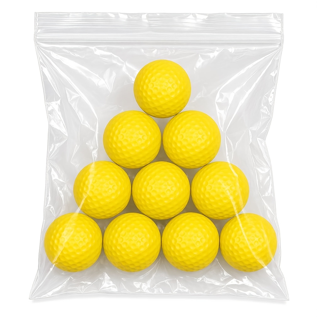 TEMU 10pcs Soft Pu Foam Golf Practice Balls Aerodynamic Indoor Golf Balls Set 3 Colors