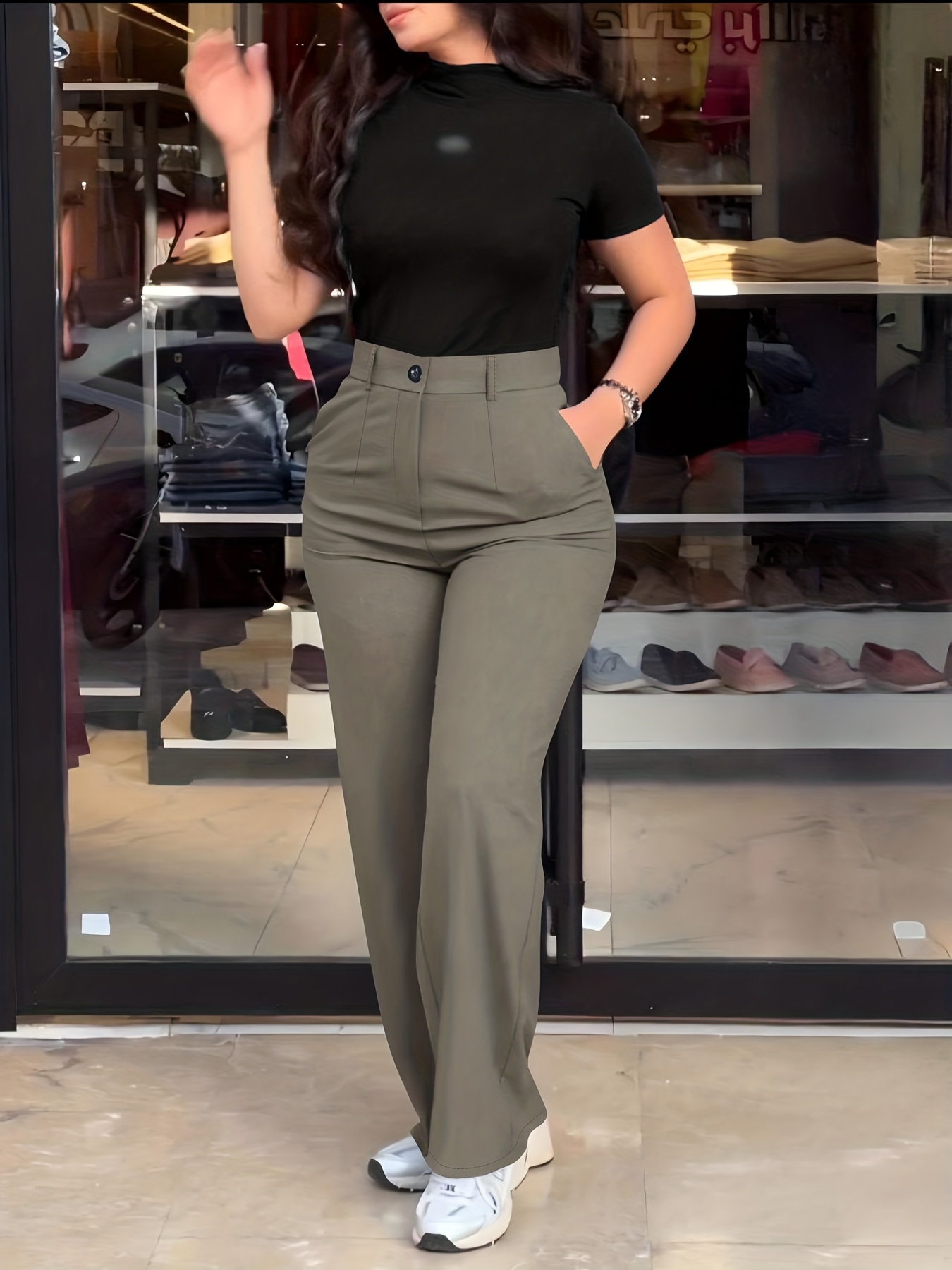 Women's Solid Color Casual Slim-Fit Long Pants