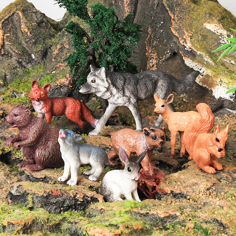 8pcs Woodland Animal Figurines Set
