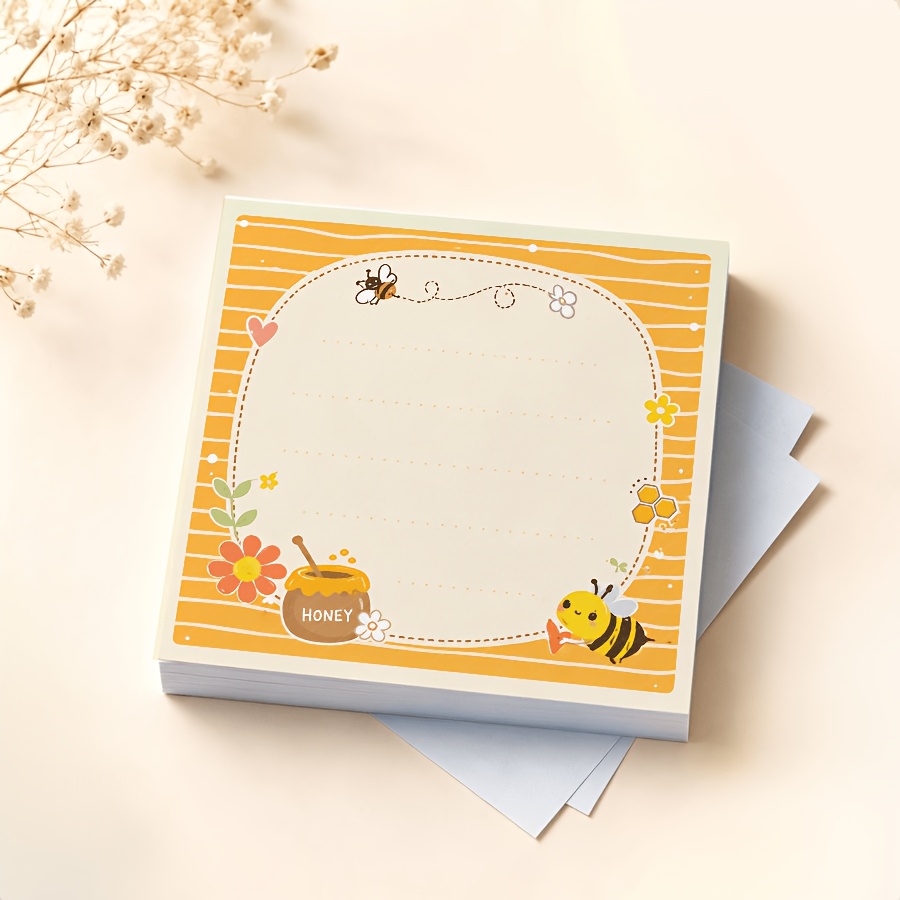 Cute Honey Bee and Jar Pattern Notebook for School & Office
