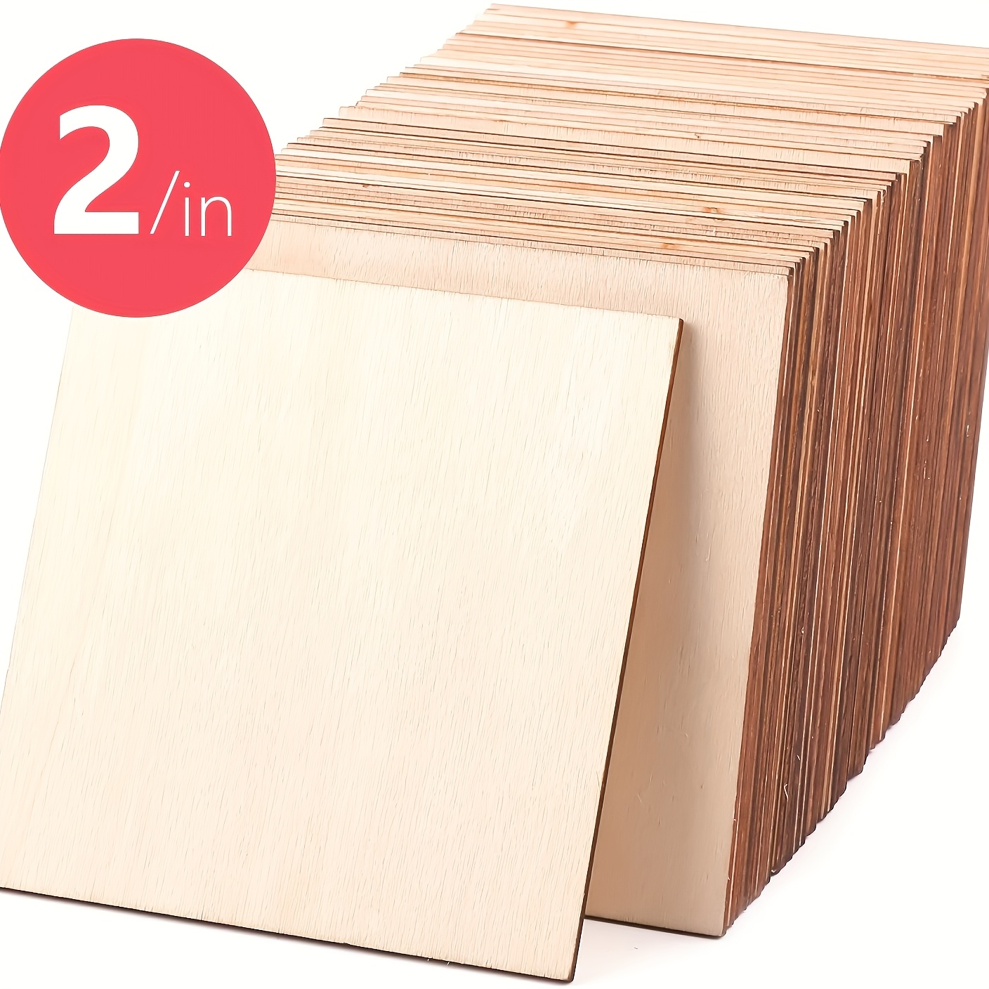 

20/50pcs 2" Square Plywood Cutouts For Diy Crafts, Painting & Modeling - Handcrafted Wooden Sheets