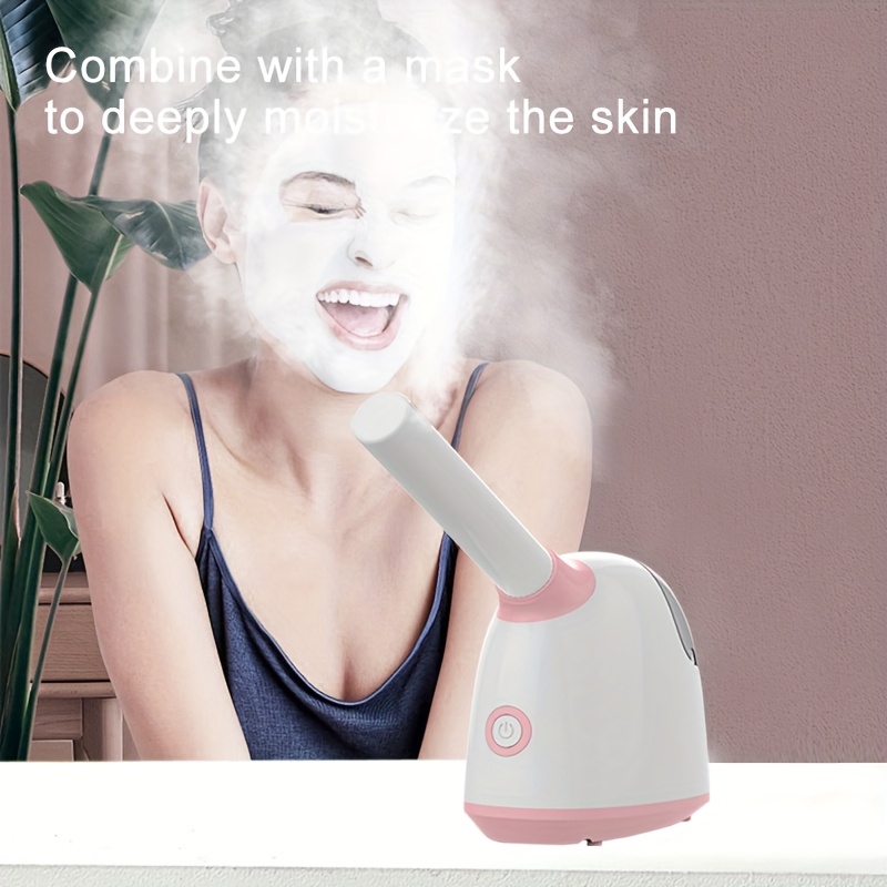 

Elegant White & Pink Portable Ion Facial Steamer With 360° Rotatable Arm - Deep Cleansing & Moisturizing For Dry Skin, Ideal Christmas Gift For Women, Mom, Girlfriend, Sister