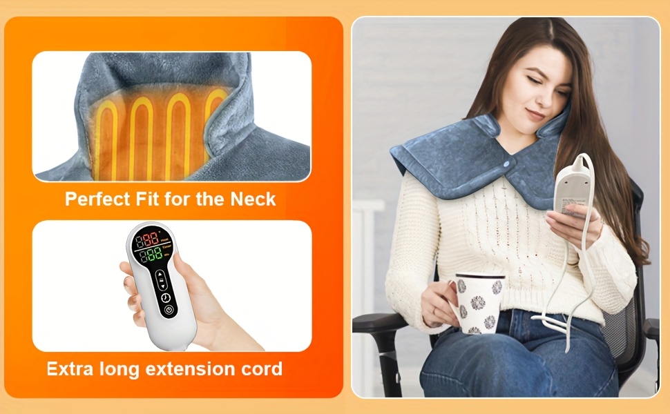 heating pad for neck and shoulders and back valentines day gifts for her him women men mom wife heating pad for back 6 heat settings 4 timers auto off 22 x37 neck heating pad local warehouse Product details 2
