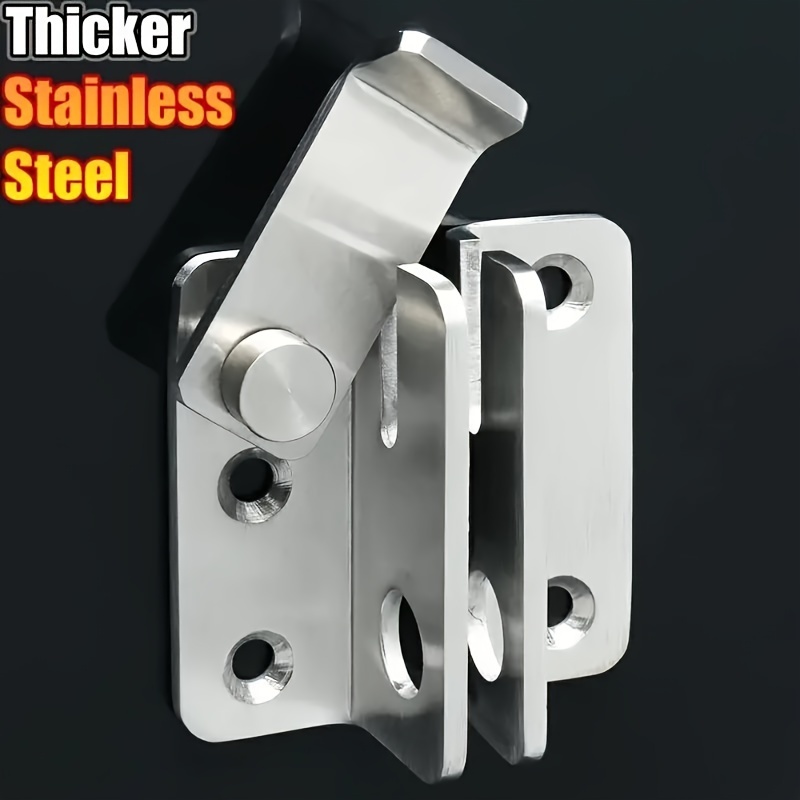 

Heavy-duty Stainless Steel Door Lock, Universal Fit Security Door Lock For Wooden, Cabinet, And Pet Cage Doors, Metal Material, No Electricity Or Battery Required